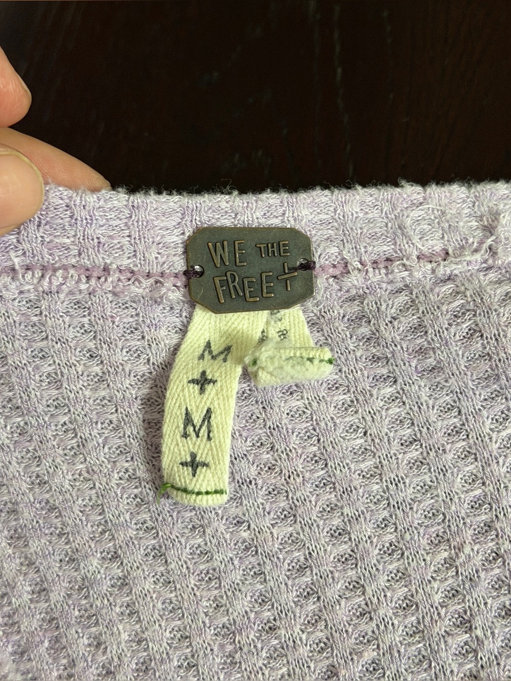 Free People We The Free MEDIUM Lavender Purple Laguna V Neck Thermal Top - Picture 5 of 8